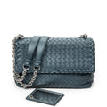 Bottega Venetamedium Olimpia Green Intrecciato Leather Messenger