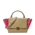 Celine Small Medium Swing Beige Pink Calfskin Leather Messenger