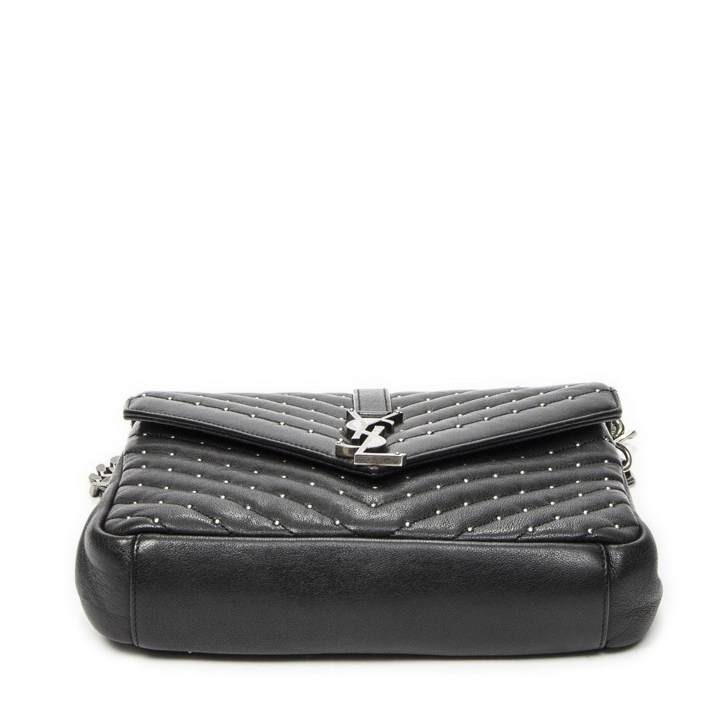 Saint Laurent Medium College Bag Black Matelasse Chez Blanc Leather — view 6