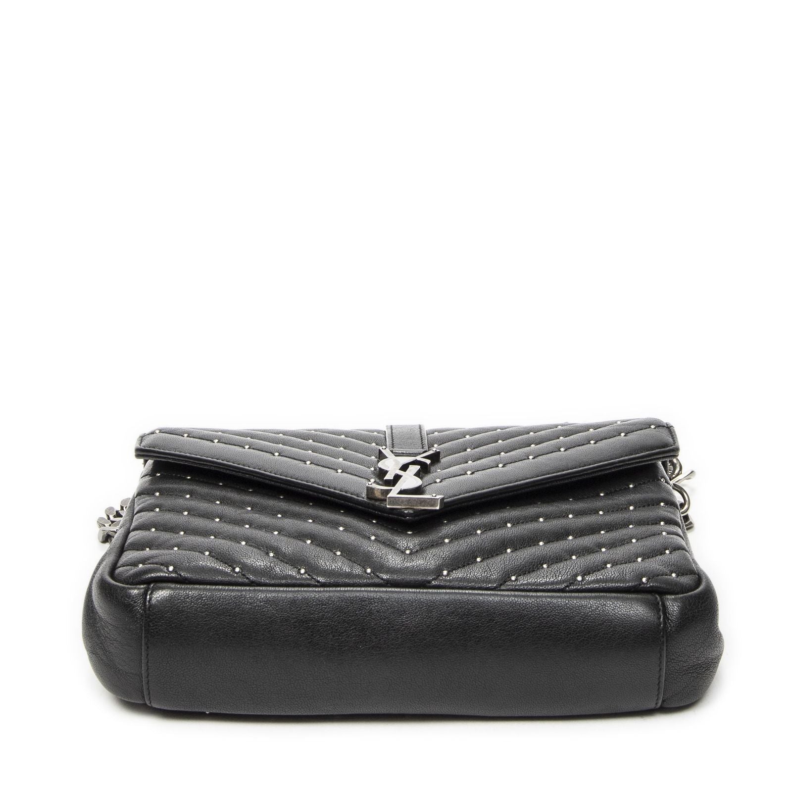 Saint Laurent Medium College Bag Black Matelasse Chez Blanc Leather — view 6