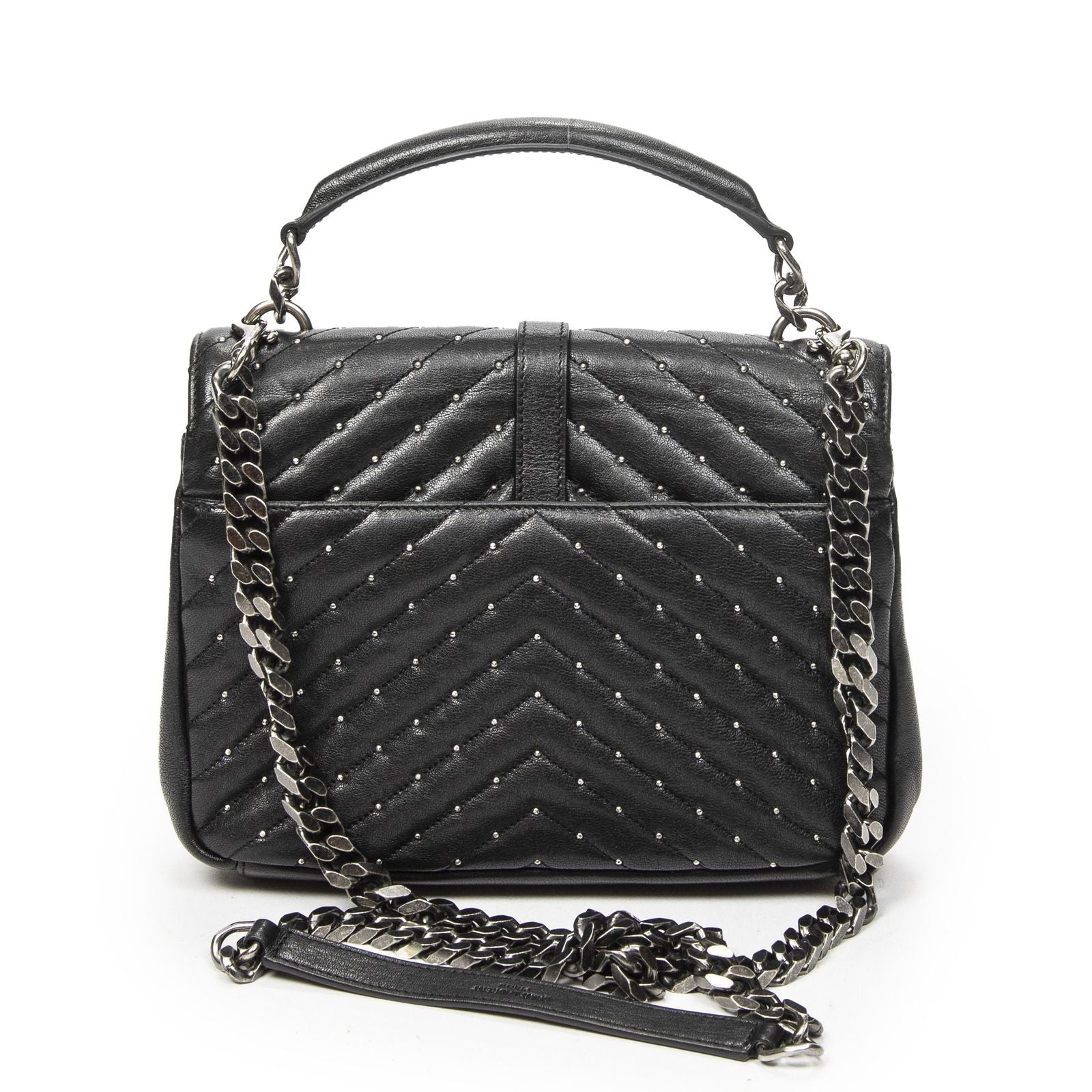 Saint Laurent Medium College Bag Black Matelasse Chez Blanc Leather — view 5
