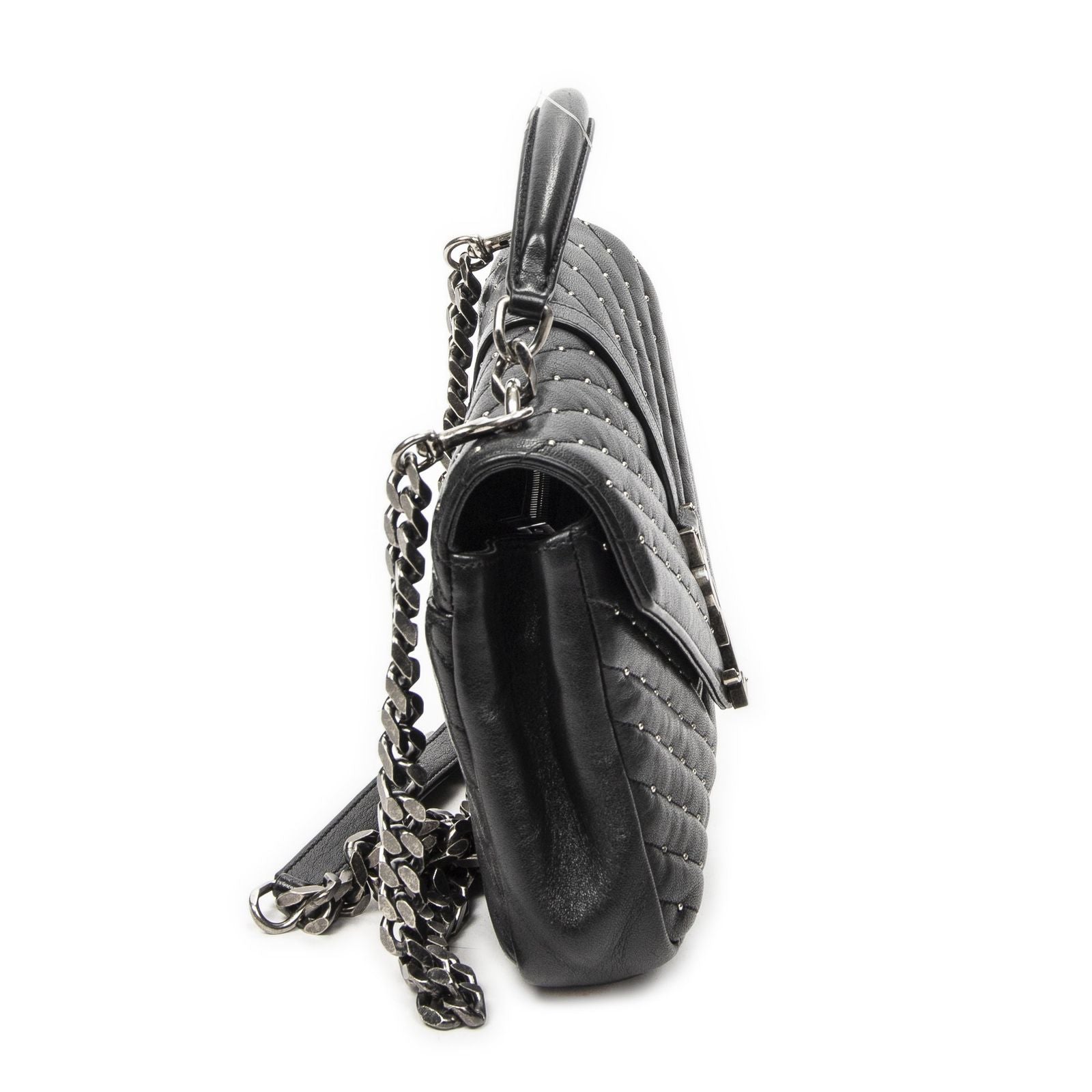 Saint Laurent Medium College Bag Black Matelasse Chez Blanc Leather — view 4