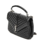 Saint Laurent Medium College Bag Black Matelasse Chez Blanc Leather — view 2