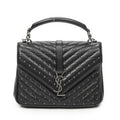 Saint Laurent Medium College Bag Black Matelasse Chez Blanc Leather