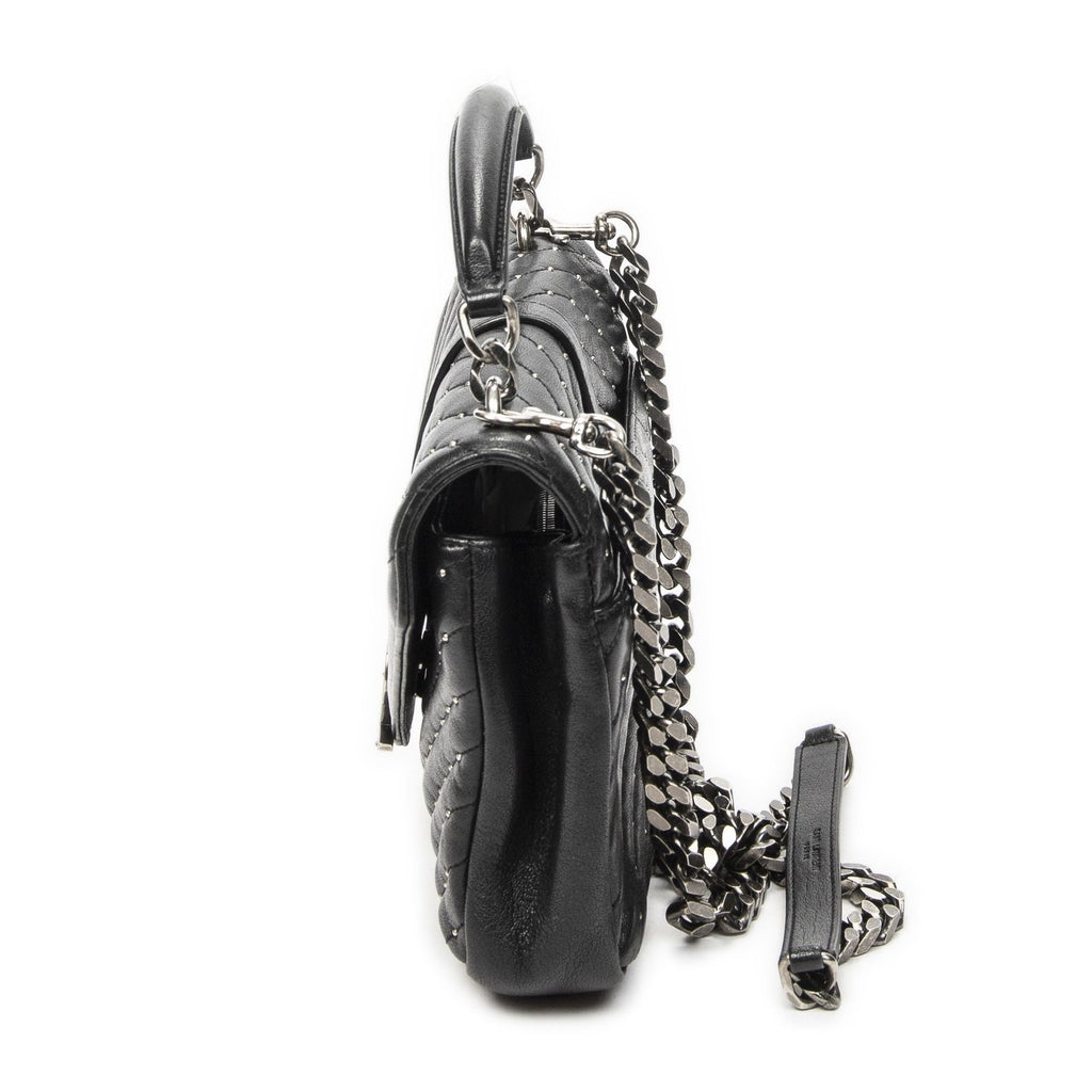 Saint Laurent Medium College Bag Black Matelasse Chez Blanc Leather — view 3
