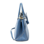 Prada Large Double Zip Galleria Tote Light Blue Saffiano Leather — view 4