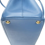Prada Large Double Zip Galleria Tote Light Blue Saffiano Leather — view 8