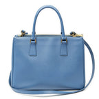 Prada Large Double Zip Galleria Tote Light Blue Saffiano Leather — view 5