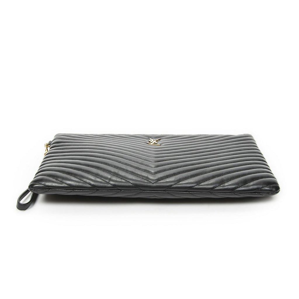 Saint Laurent Cassandre Clutchblack Matelasse Chez Blanc Leather Shoulder — view 3