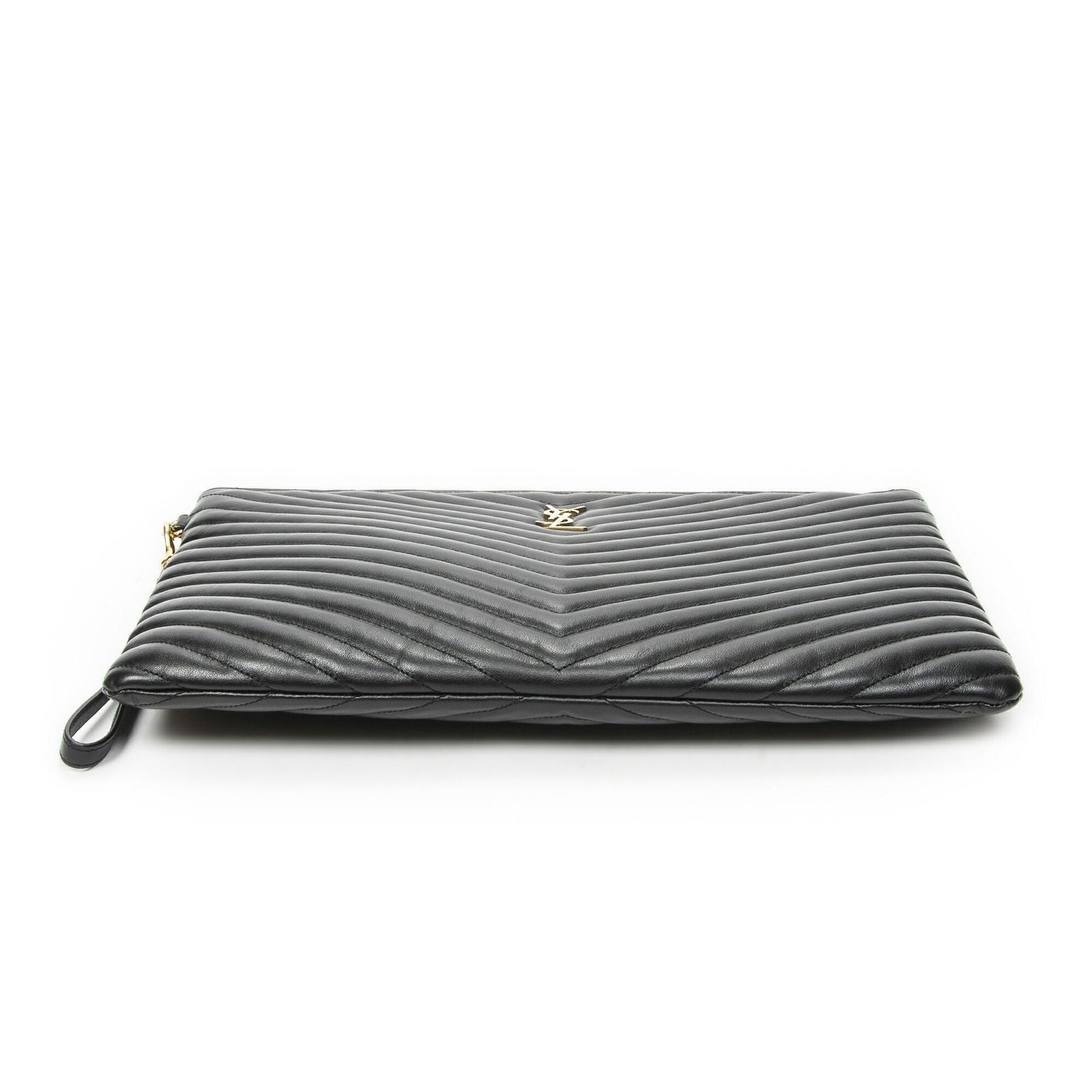 Saint Laurent Cassandre Clutchblack Matelasse Chez Blanc Leather Shoulder — view 3