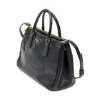 Prada Large Double Zip Galleria Tote Black Saffiano Leather — view 2