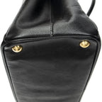 Prada Large Double Zip Galleria Tote Black Saffiano Leather — view 8