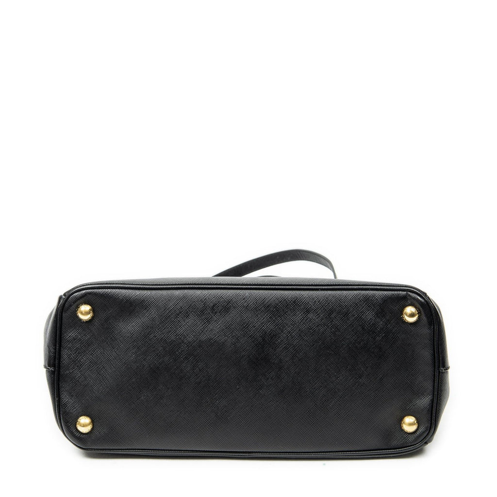 Prada Large Double Zip Galleria Tote Black Saffiano Leather — view 6