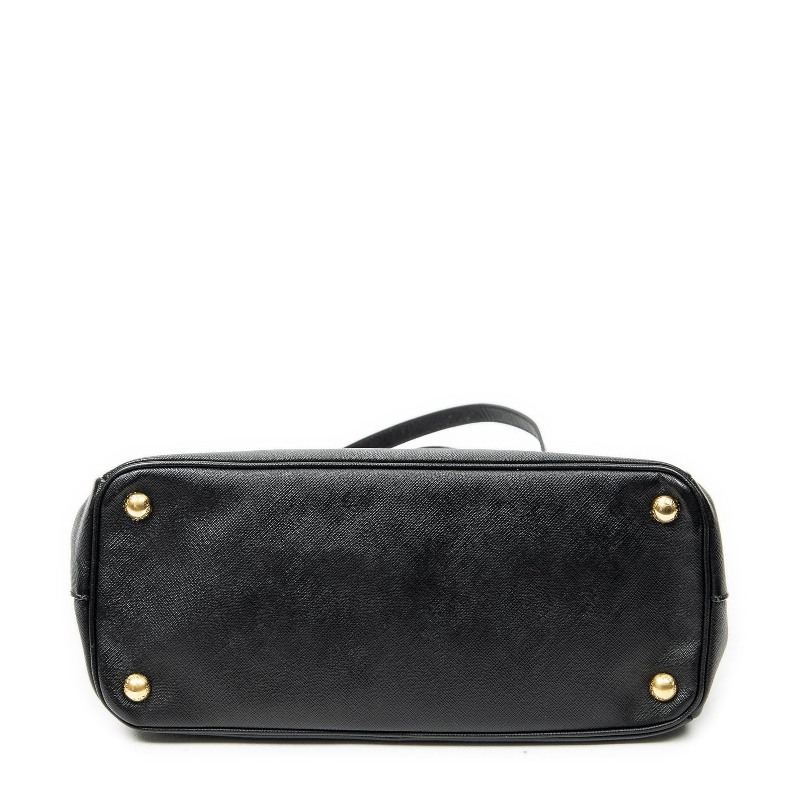 Prada Large Double Zip Galleria Tote Black Saffiano Leather — view 6