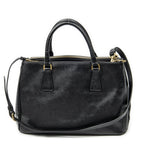 Prada Large Double Zip Galleria Tote Black Saffiano Leather — view 5