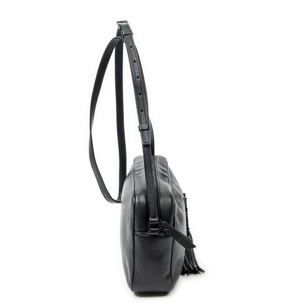 Saint Laurent le Camera Black Goatskin Leather Messenger — view 4