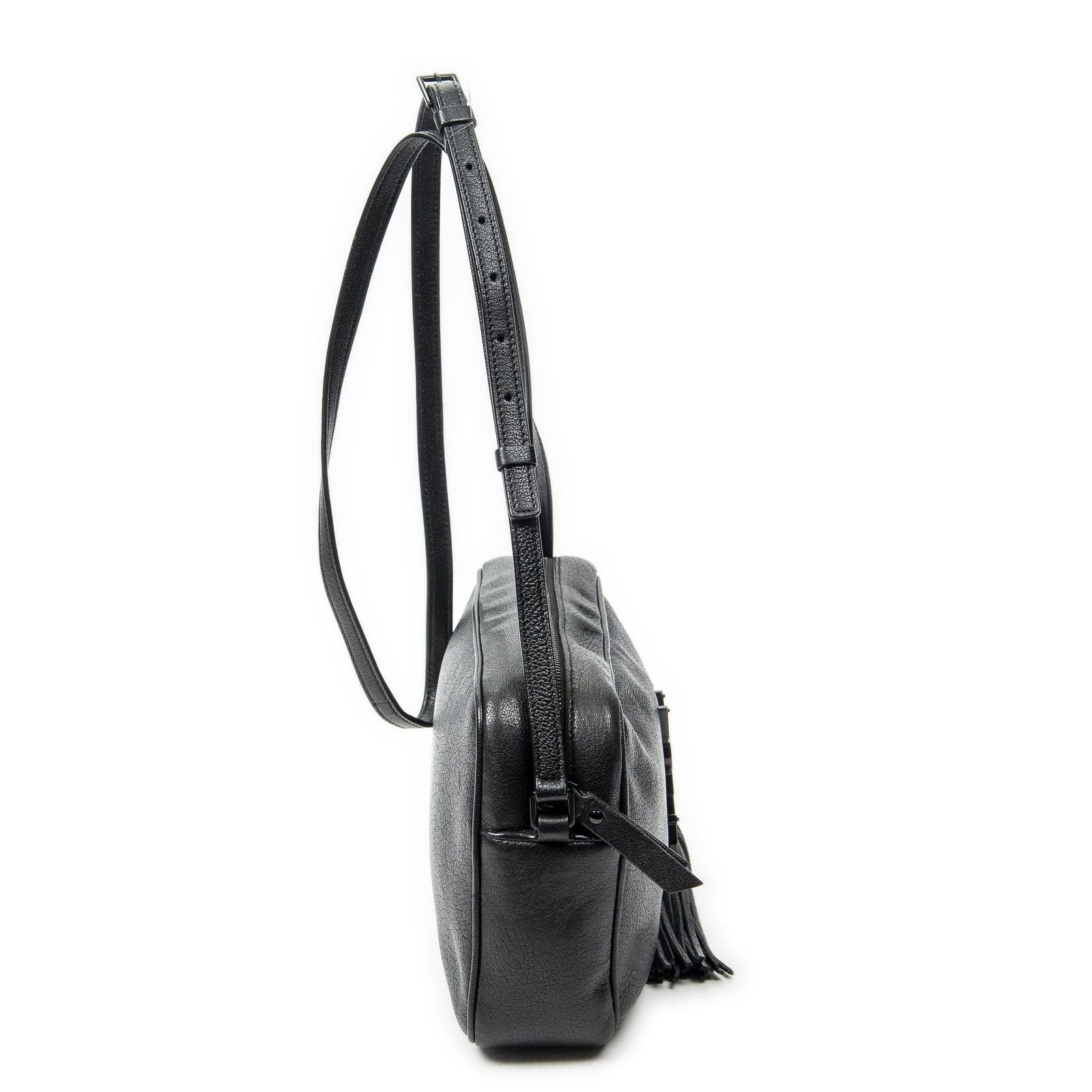 Saint Laurent le Camera Black Goatskin Leather Messenger — view 4
