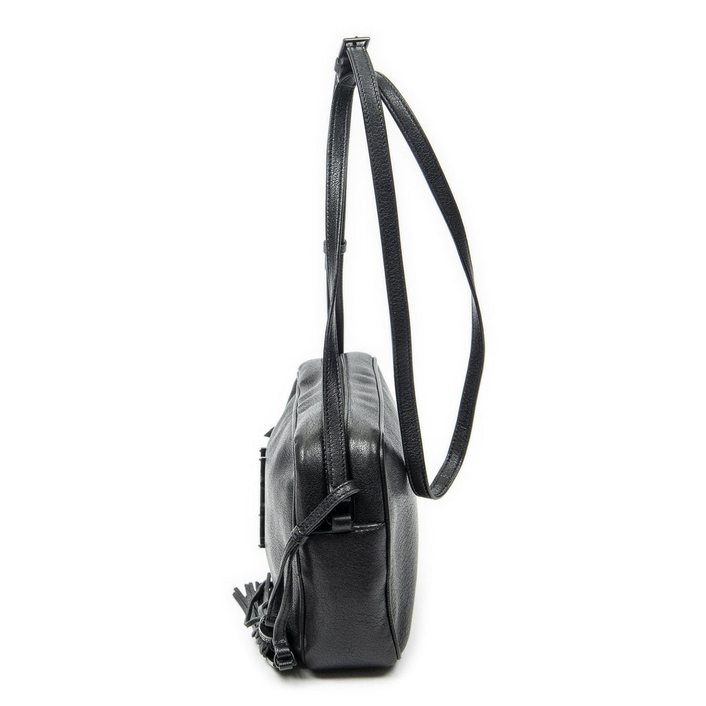 Saint Laurent le Camera Black Goatskin Leather Messenger — view 3