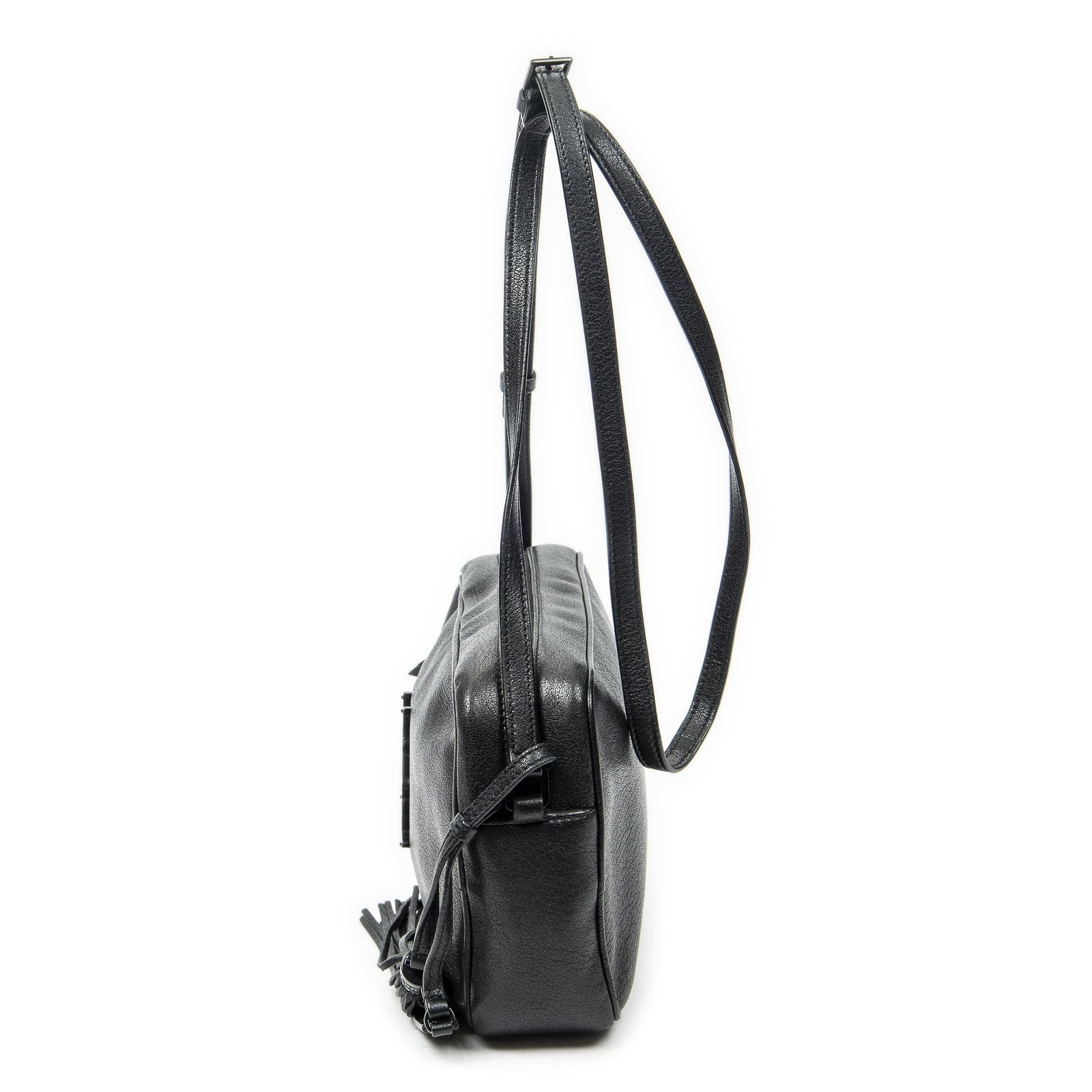 Saint Laurent le Camera Black Goatskin Leather Messenger — view 3