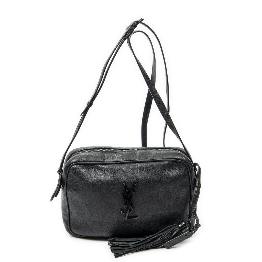Saint Laurent le Camera Black Goatskin Leather Messenger