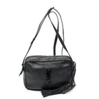 Saint Laurent le Camera Black Goatskin Leather Messenger