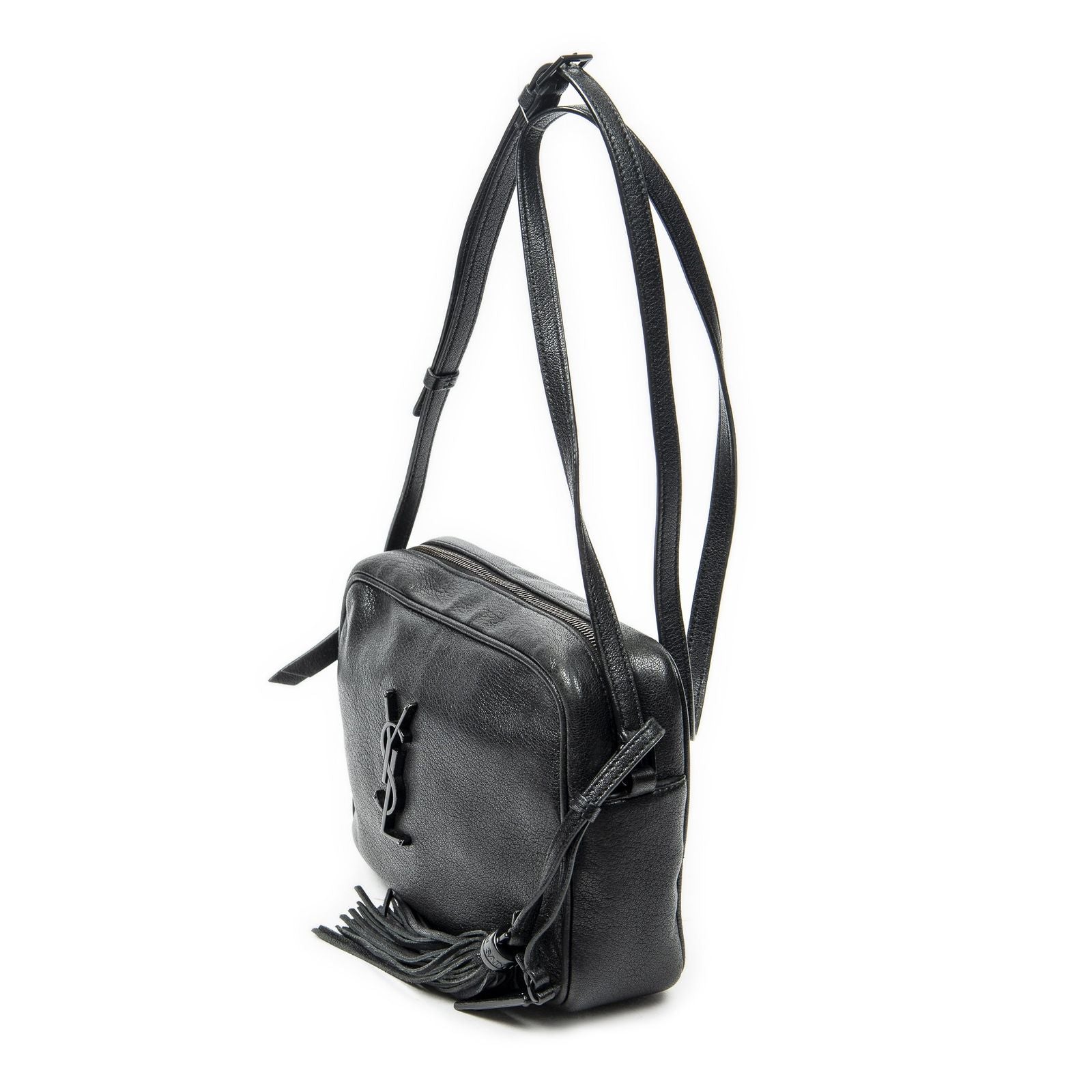 Saint Laurent le Camera Black Goatskin Leather Messenger — view 2