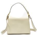 Celine Vintage Flap Top Handle Ivory Calfskin Leather