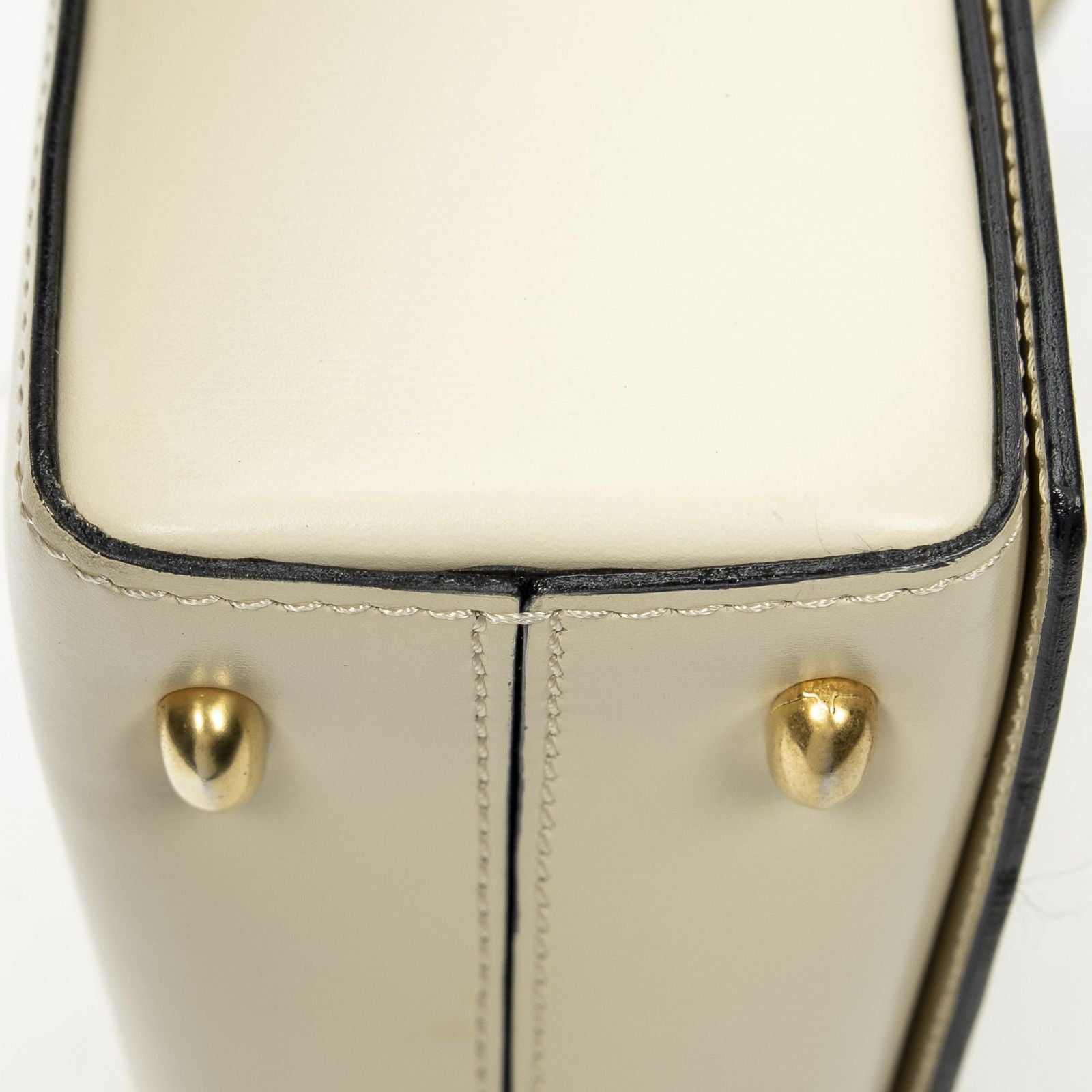 Celine Vintage Flap Top Handle Ivory Calfskin Leather — view 7
