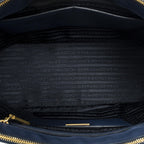 Prada Large Double Zip Galleria Tote Blue Saffiano Leather — view 9