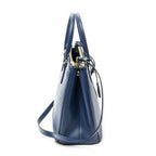 Prada Large Double Zip Galleria Tote Dark Blue Saffiano Leather — view 4