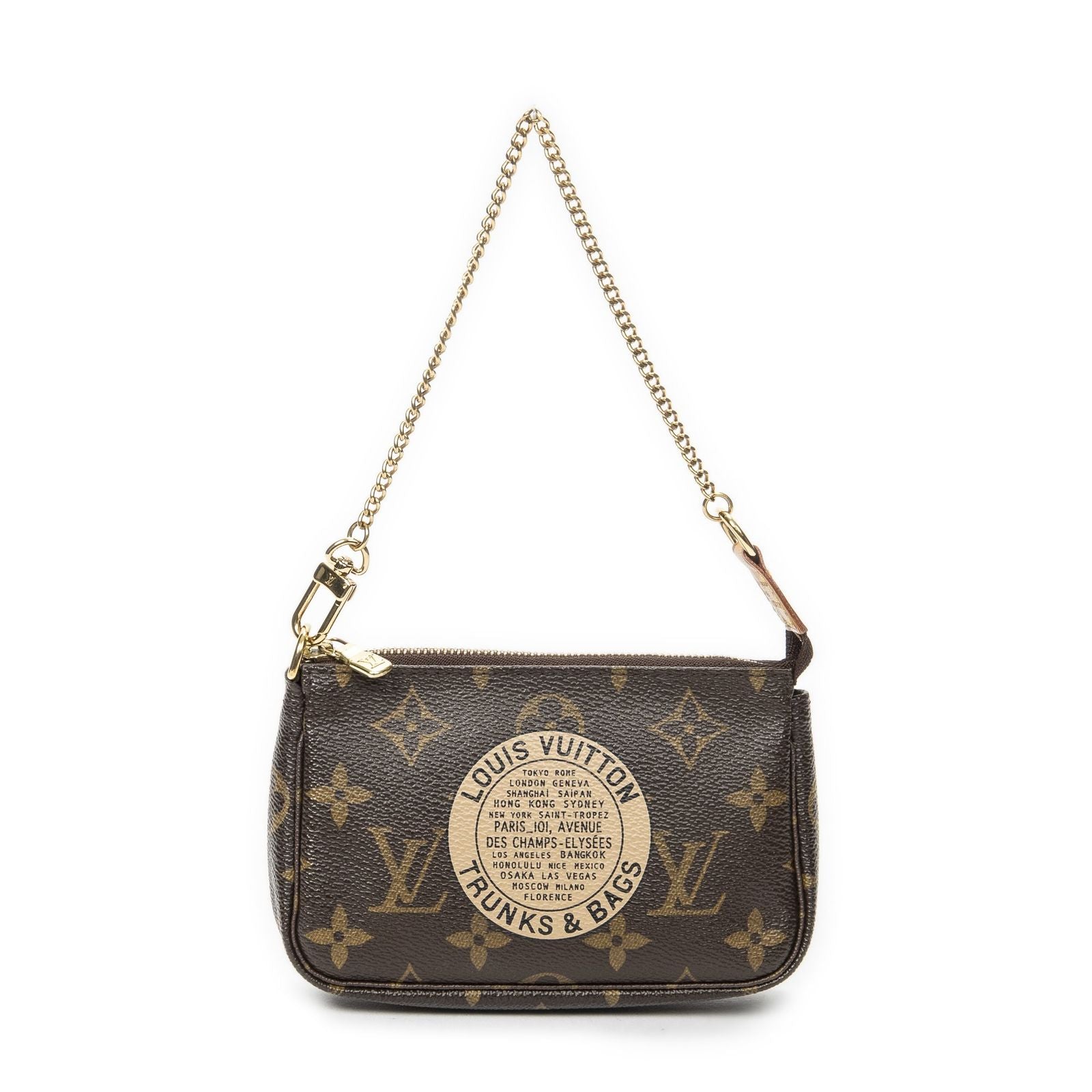 Louis Vuitton Mini Pochette Beige Brown Monogram Compolis