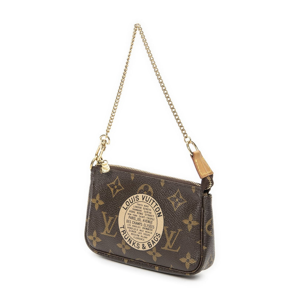 Louis Vuitton Mini Pochette Beige Brown Monogram Compolis — view 2