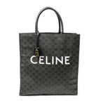 Celine Medium Vertical Cabas Black Brown Triomphe Canvas Messenger