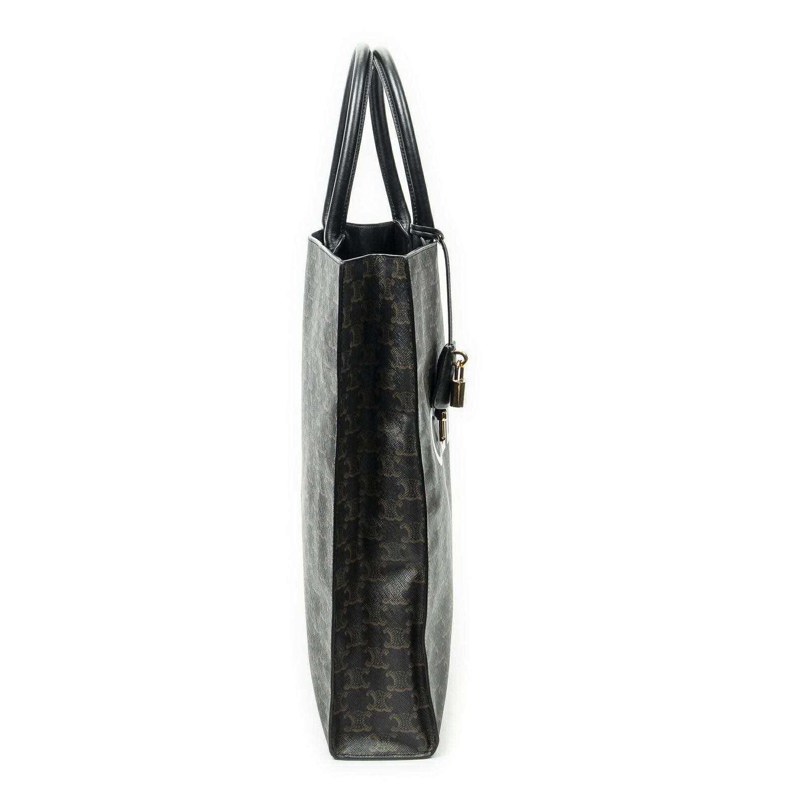 Celine Medium Vertical Cabas Black Brown Triomphe Canvas Messenger — view 4