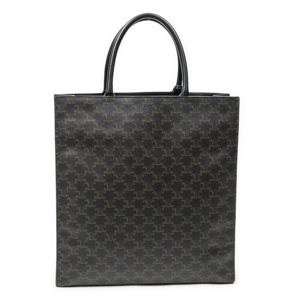 Celine Medium Vertical Cabas Black Brown Triomphe Canvas Messenger — view 5