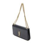 Saint Laurent Midi Amkeit Navy Gray Nde Poudre Leather Messenger — view 2