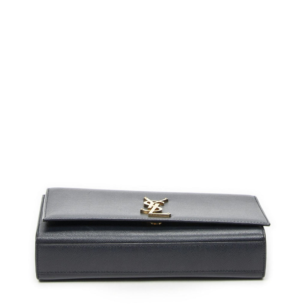 Saint Laurent Midi Amkeit Navy Gray Nde Poudre Leather Messenger — view 6