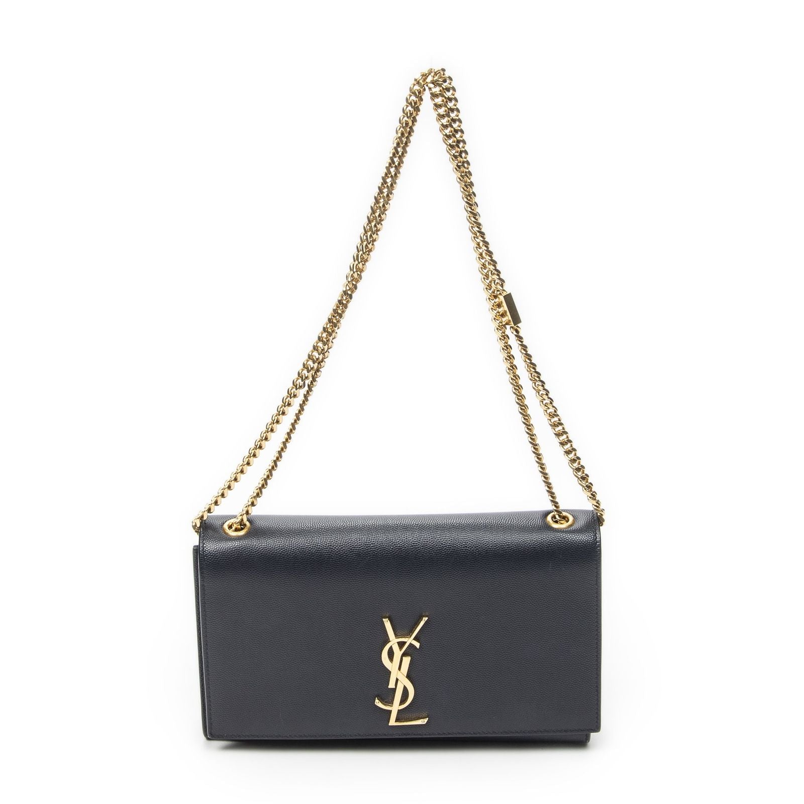 Saint Laurent Midi Amkeit Navy Gray Nde Poudre Leather Messenger
