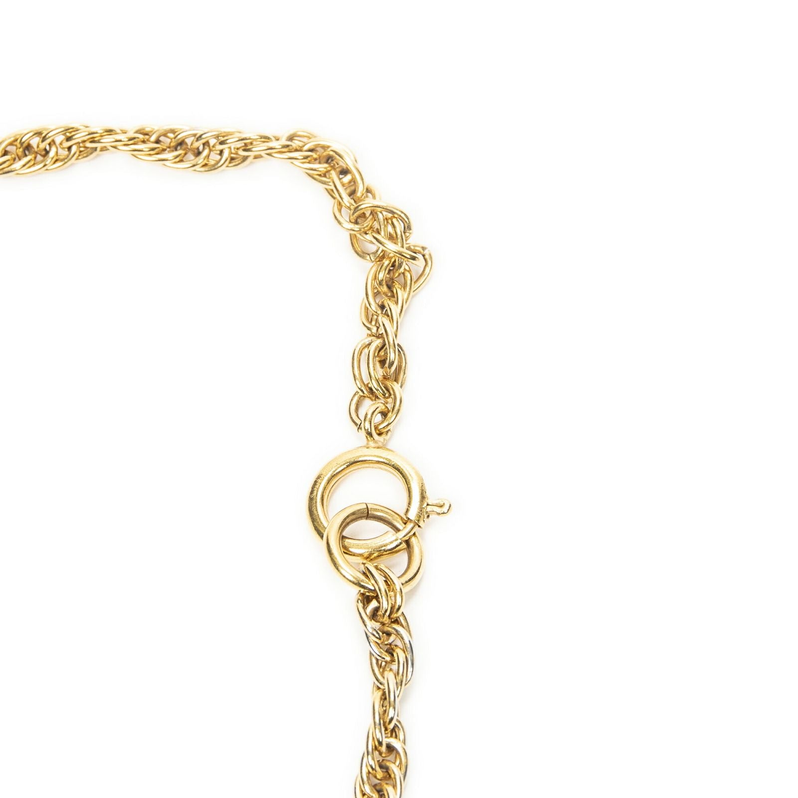 Chanel CC Logo Heart Pendant Chain Necklace Gold Plated — view 3