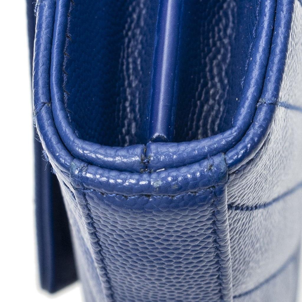 Saint Laurent Classic Cassandre Chain Wallet Blue Matelasse Gray N'de Poudre — view 8