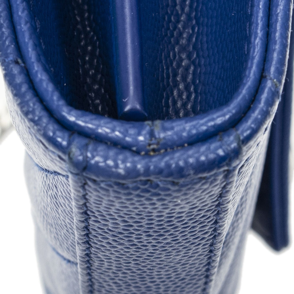 Saint Laurent Classic Cassandre Chain Wallet Blue Matelasse Gray N'de Poudre — view 7