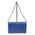 Saint Laurent Classic Cassandre Chain Wallet Blue Matelasse Gray N'de Poudre — view 5