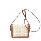 Celine Teen Triomphe Crossbody White Tan Canvas — view 5