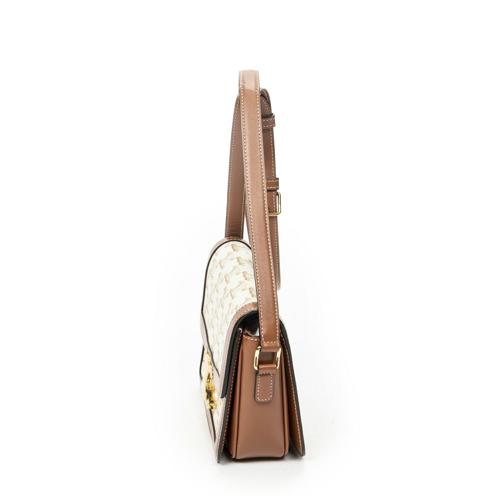 Celine Teen Triomphe Crossbody White Tan Canvas — view 3
