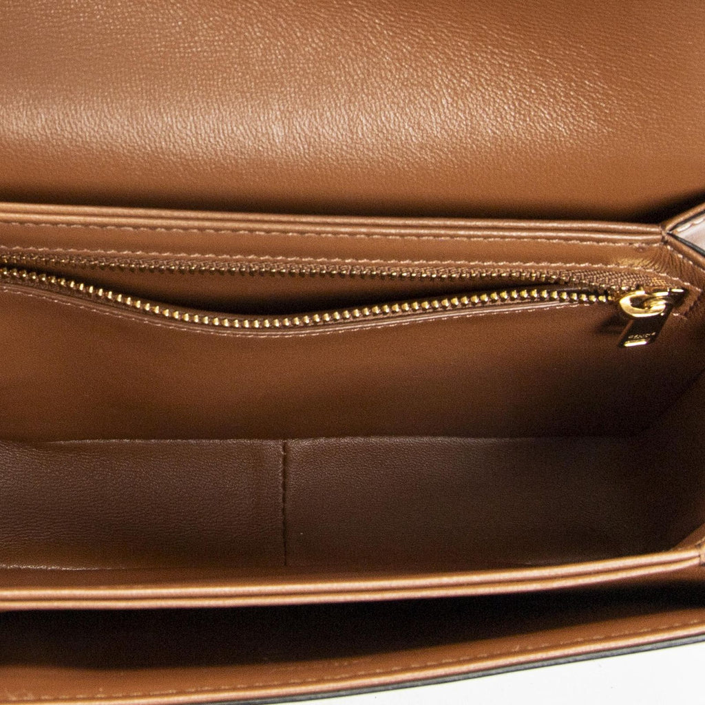 Celine Teen Triomphe Crossbody White Tan Canvas — view 9