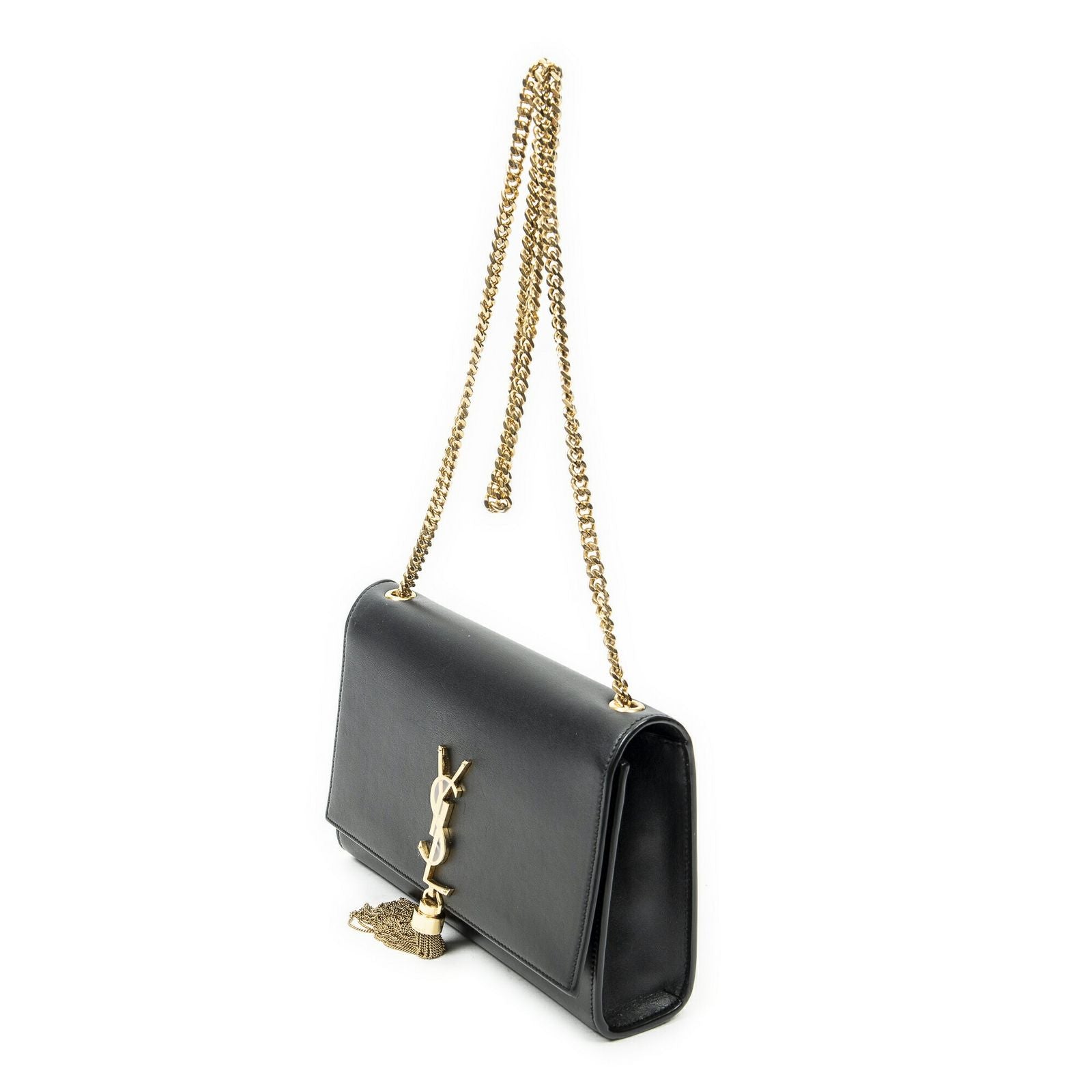 Saint Laurent Tassel Kate Black Calfskin Leather Messenger — view 2