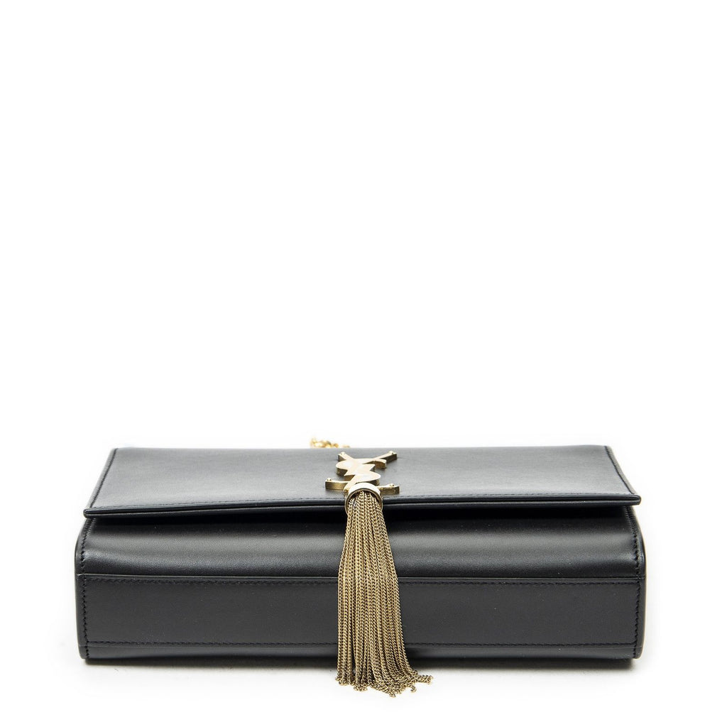 Saint Laurent Tassel Kate Black Calfskin Leather Messenger — view 6
