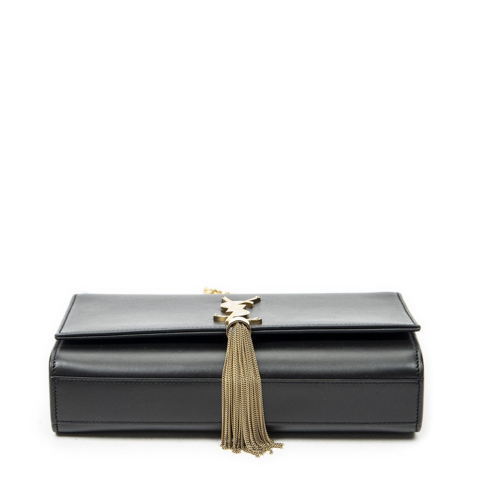 Saint Laurent Tassel Kate Black Calfskin Leather Messenger — view 6