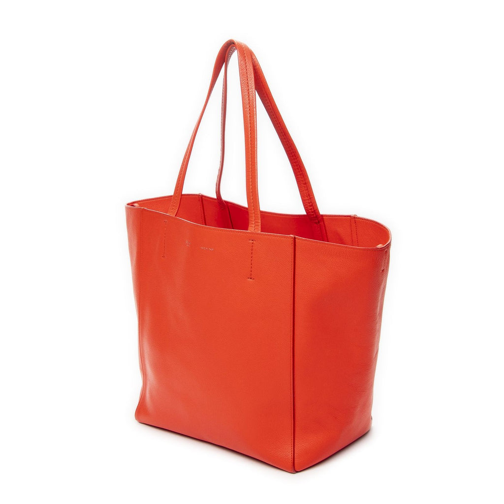 Celine Small Cabas Phantom Tote Red Gray Calfskin Leather — view 2