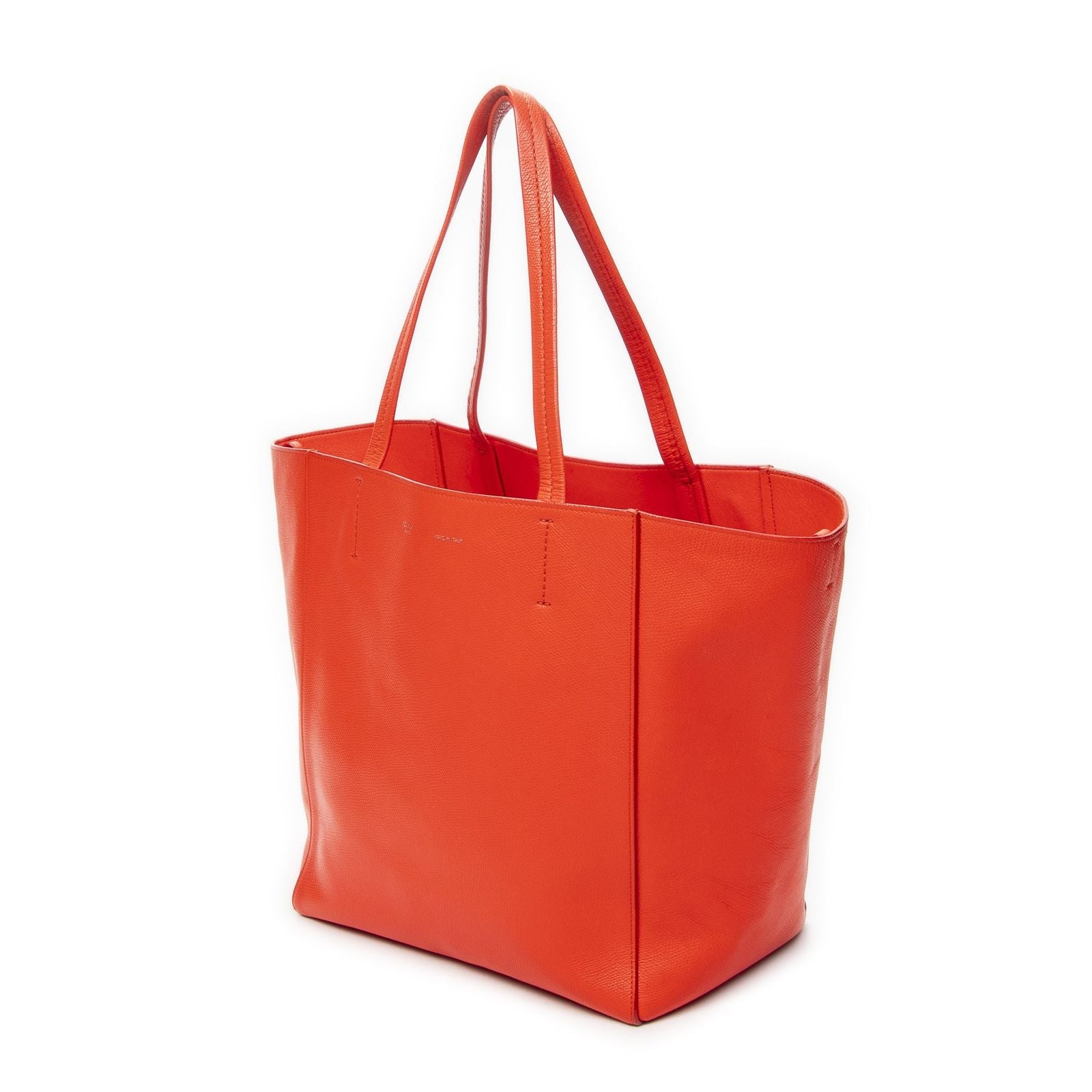 Celine Small Cabas Phantom Tote Red Gray Calfskin Leather — view 2